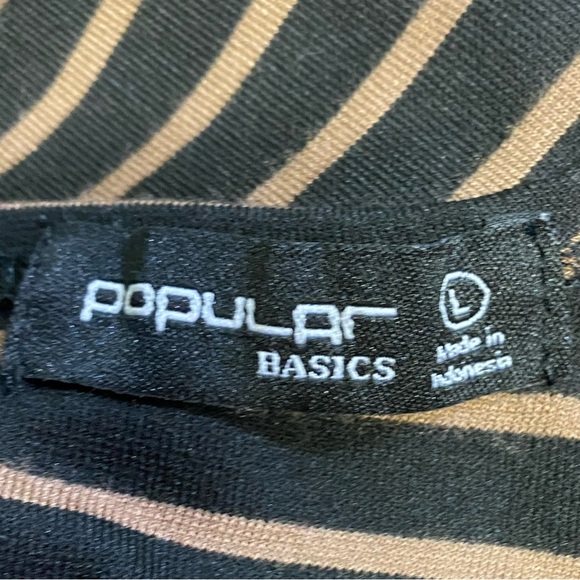 Popular Basics striped tank Bodycon dress women’s size L - Picture 13 of 14